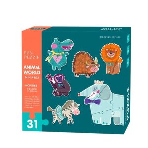 Set 6 puzzle lumea animalelor, 31 piese mari